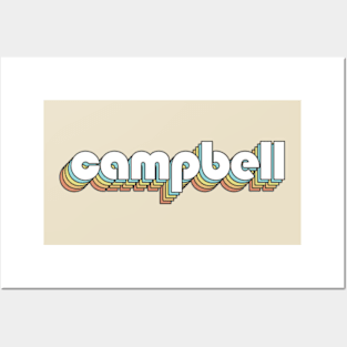 Campbell - Retro Rainbow Typography Faded Style Posters and Art